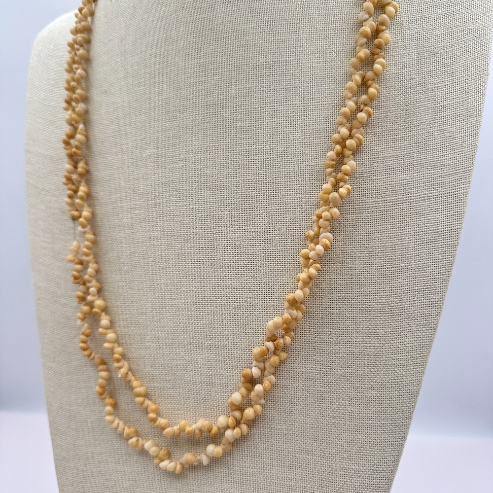 Vintage Puka Shell Necklace Double Strand Boho Women's Jewelry 70s 80s - Picture 7 of 9
